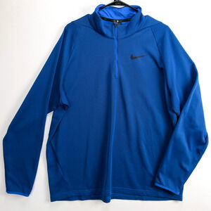 Nike Men s XL Blue 1/4 Zip Pullover Lightweight Athletic Swoosh pullover